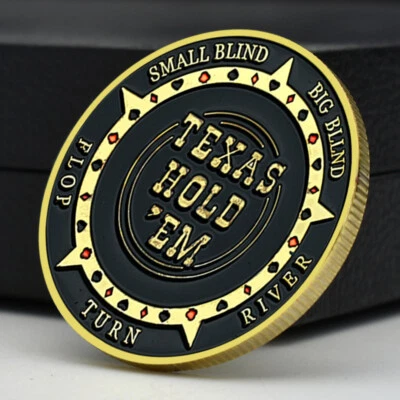 德克萨斯扑克拉斯维加斯扑克牌守护金筹码硬币幸运纪念奖章 — 第 1/4 张图片