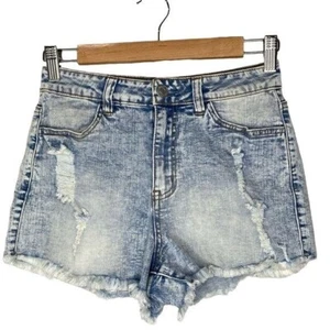 Almost famous juniors, ladies acid wash, cut off jean shorts, size 5 - Picture 1 of 10