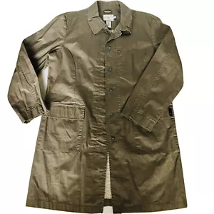 CALVIN KLEIN Trenchcoat große versteckte Knöpfe taupe mittellang gewachste Baumwolloptik - Bild 1 von 6
