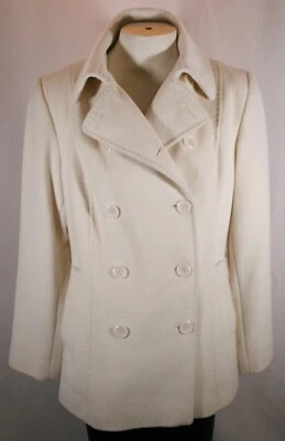 Calvin Klein White Wool/Angora Blend Coat Womens Size 6 - Изображение 1 из 4