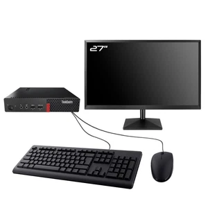 PC Lenovo M910q Tiny Screen 27 " Intel G4400T RAM 8Go HDD 500Go W10 Wifi - Picture 1 of 7