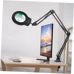 Magnifying Glass Light 10X 5X Swing Arm Desktop Stand Desk Lamp Close Work Up - Picture 1 of 7
