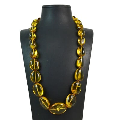 Collana Lunga a scalare in Ambra Baltica con chiusura in Argento 925.MadeinItaly - Immagine 1 di 3