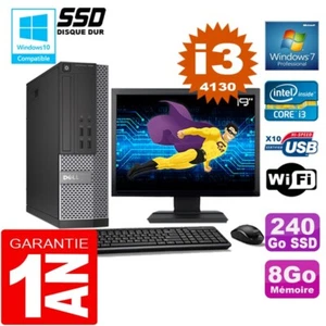 PC DELL 7020 SFF Core I3-4130 RAM 8Go Scheibe 240 GB SSD Wifi W7 Bildschirm 19 " - Bild 1 von 4