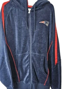 New England Patriots Hoodie Majestic Jacke mit durchgehendem Reißverschluss Herren Large Tall blau neu mit Etikett - Bild 1 von 9