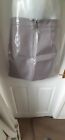 N348 Miss Selfridge Pvc Grey Skirt Size 10 Uk Medium