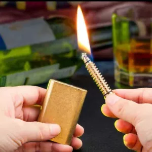 Mode Metall Messing Ziehen Zündung Streichhölzer Öl Feuerzeug Hochwertig Kreativ - Bild 1 von 9