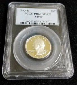 1993-S Silver Washington Quarter - PCGS PR69 DCAM Deep Cameo - Picture 1 of 2