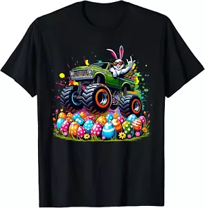 Happy Easter Bunny Monster Truck Outfit Toddler Boys Kids T-Shirt Hoodie - Picture 1 of 18