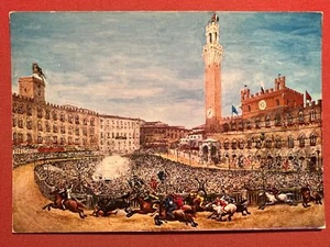 Cartolina - Siena - Il Palio - La Corsa - 1965 ca. - Foto 1 di 1