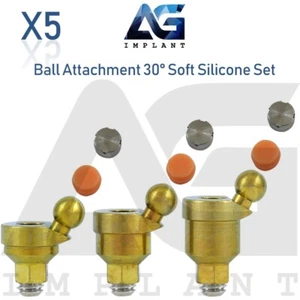 5 Angled 30° Ball Attachment Titanium Soft Set Prosthetic Int Hex - Bild 1 von 7