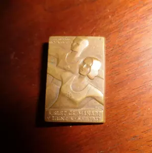 Rare Art Deco 1937 pin of Jewish Sports Association MAKABI MACCABI מכבי - Picture 1 of 13
