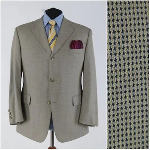 Mens BUGATTI Sport Coat 46S US Size Plaid Beige Wool Blazer Jacket - Picture 1 of 12