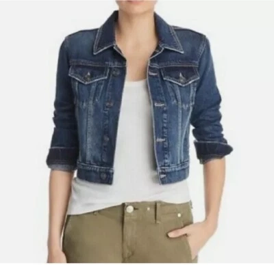 Chaqueta vaquera recortada Current/Elliott 253720 The Baby Trucker azul talla 2 $328 Foto 1 de 4