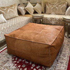 Genuine Ottoman Pouf Boho 30'' Leather Pouffe Footstool Moroccan Un-Stuffed