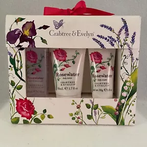 Crabtree & Evelyn Rosewater 3tlg Geschenkset Bade- & Duschgel Bodylotion & Creme - Bild 1 von 9