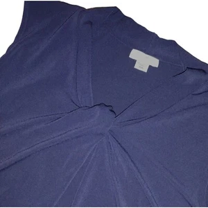 Camiseta deportiva tejida azul marino sin mangas con nudo frontal de la colección Jaclyn Smith (XL) - Imagen 1 de 5