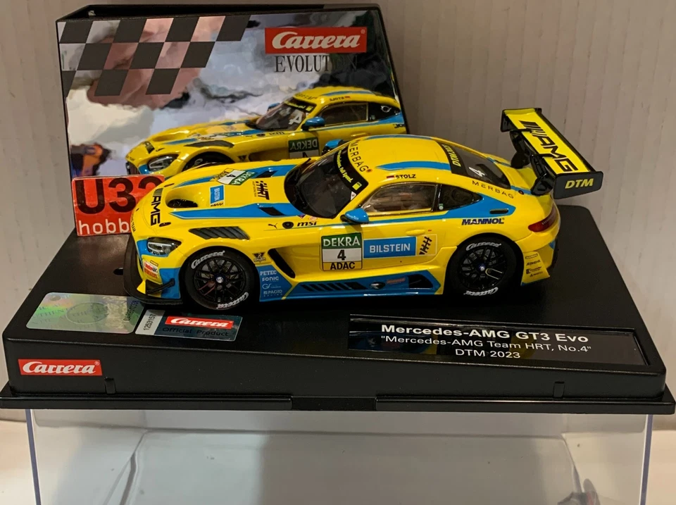 SLOT CAR CARRERA EVOLUTION 27775 MERCEDES AMG GT3 EVO #4 TEAM HRT DTM 2023