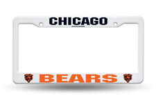 Chicago Bears White Plastic License Plate Frame NEW 6x12 Inches Free Ship