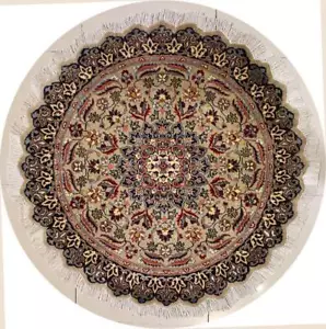 Tappeto 4x4 Pak persiano beige, annodato a mano, floreale con pile di seta/lana - Foto 1 di 5