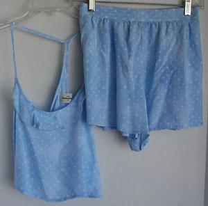 Juego de camisetas y pantalones cortos ABERCROMBIE & FITCH PARA NIÑOS azul claro blanco estrellas XL - Imagen 1 de 4