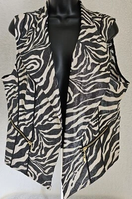 Chico's Womens Blazer Jacket Coat Size 2 Large 12 Sleeveless Linen - Image 1 of 4