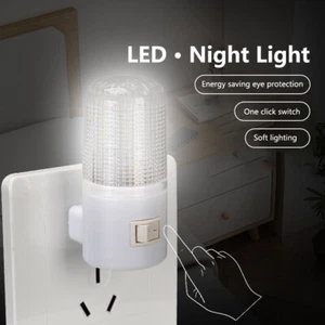 Socket LED Night Light Indoor Wall Lamp Baby Feeding Cabinet Stairs Bedside Lamp - Picture 1 of 15
