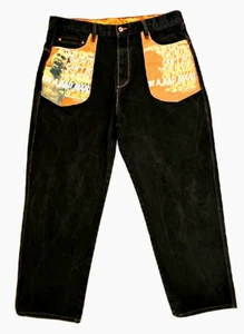 Vtg. Platinum FUBU Work Jean W42 L34 Muhammed Ali Jeans 5 Pockets Unworn ? - Picture 1 of 18