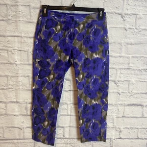 Boden Women’s Casual Artsy Purple Print Capri Pants Size 4P - Picture 1 of 6