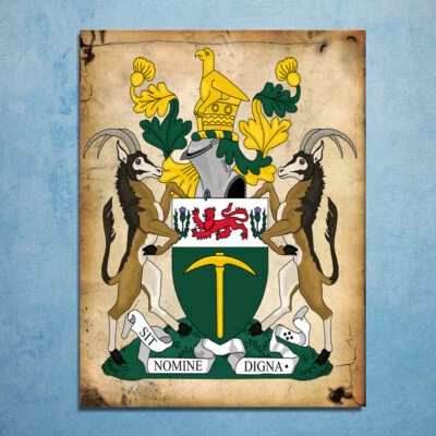 Rhodesia Coat of Arms metal plaques signs poster image nostalgia Africa - Image 1 of 2