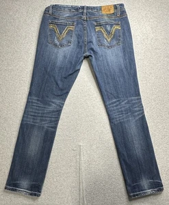Vigoss Collection Jeans Womens 30 Blue Miami Skinny Distressed Embellished Denim - Picture 1 of 18