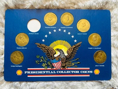 Shell Presidential Collector Coin Collection Set 1992- 7 Coins - Missing Lincoln - Image 1 of 4