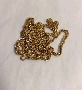 AMCO 14K GO Rope Necklace 24" Vtg 70s Gold Over Sterling Travel Fashion Jewelry - Picture 1 of 7