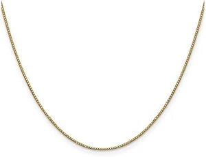 14K Yellow Gold Box Chain Necklace 20 Inches (0.90mm) - Picture 1 of 4