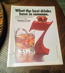 Seagram's 7 Vintage Look Magazin Anzeige 1968 Bar Art 10"X13" - Bild 1 von 6