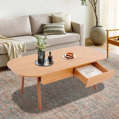 Max 220lbs Coffee Table W/Storage for Living Room Modern Coffee Table W/Drawer - Image 1 of 4