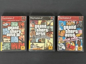 PS2 GTA TRILOGY PS2 GRAND THEFT AUTO III, VICE CITY, SAN ANDREAS PlayStation 2 - Imagen 1 de 14