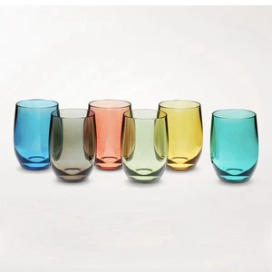 Williams Sonoma Duraclear Vino Sin Tallo Vasos Rojos Policarbonato Nuevo en Caja Multicolor - Imagen 1 de 10