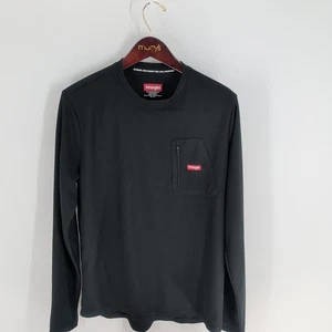 Wrangler Performance Base Layer Crew Neck Pen Pocket T-Shirt Black Size Medium - Picture 1 of 8
