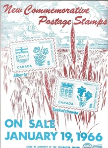 Canada post office new issue poster  1966 Alberta, saskatchewan flowers [ 296 - Bild 1 von 1