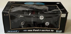 WELLY Collectible 1956 Ford F-100 Pick Up Black 1:18 Die Cast Model Car - New!! - Picture 1 of 6