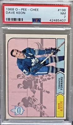 1968 O-Pee-Chee #198 Dave Keon Toronto Maple Leafs PSA 7 - Image 1 of 2