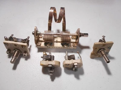 Lote de 5 capacitores de ajuste vintage variáveis - Imagem 1 de 3