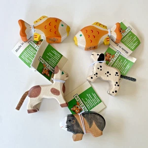 Holztiger Madera Hogar Mascotas Animales Juguete Paquete 5 Piezas Perro Gato Conejillo de Indias - Imagen 1 de 10