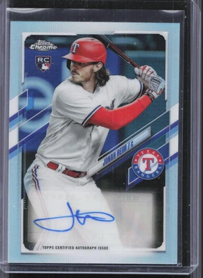 2021 Topps Chrome Update #CUSA-JHE Jonah Heim Rookie Refractor Auto - Image 1 of 2