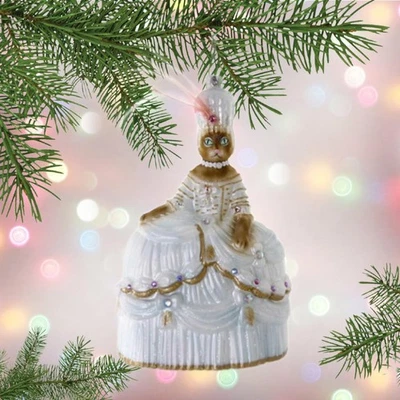 ADORNO MARIE CATOINETTE 7" Grande Vidrio Gatito Gato Antonieta Árbol de Navidad NUEVO Foto 1 de 4