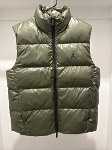 Gilet uomo Nike Air Jordan Flight Down gilet oliva scaldamuscoli FV7273-222 taglia M - Foto 1 di 3