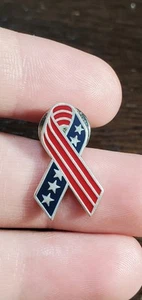 Tiffany & Co. Sterling Silver 2001 9/11 Never Forget Enamel US Flag Ribbon Pin! - Picture 1 of 5