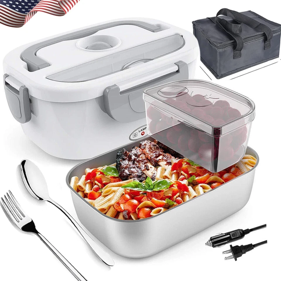 Fiambrera Eléctrica 60W Calefacción Alimentos 12V 24V 110V Calentador de Comida Rápida Calentador para Coche Foto 1 de 4