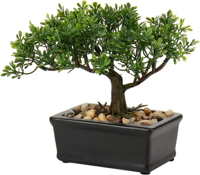 Bonsai Artificial Árbol Enebro Imitación Plantas Interior Pequeñas Plantas Falsas Decoración con C Foto 1 de 4